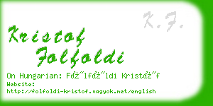 kristof folfoldi business card